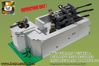 INSTRUCTIONS ONLY BUILD CUSTOM LEGO MILITARY GERMAN FLAK BUNKER WW2 