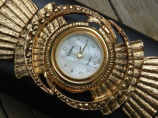 Womens Egyptian Revival Style Cardini Quartz Wristwatch, PERFECT 