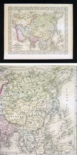 1867 Mitchell Map   Asia China Japan India Tibet Nepal Siam Siberia 