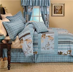 Contemporary Asian Landscape Style Comforter Set Queen Size NEW