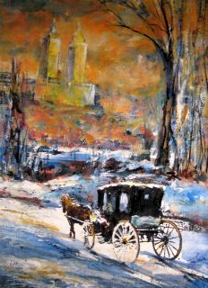   Horse Carriage 12x16 NY City Canvas Giclee Discount Art James