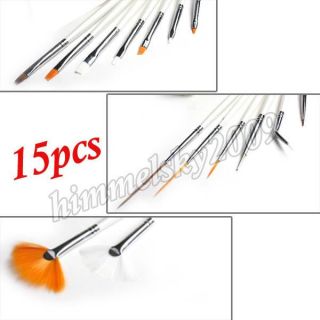 15pcs Cosmetic Nail Art Pens Liner NailArt Tools Brush Set for UV Gel 