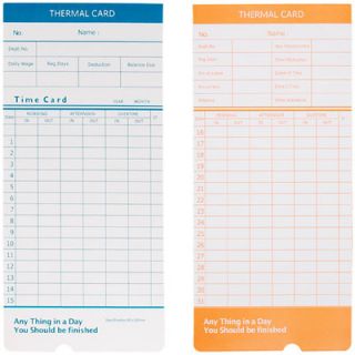 Sided Monthly Attendance Thermal Cards Punch Card for Time Recorder 