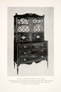   Secretary Desk Cabinet Furniture Maker William Hook Craftsman Artisan