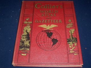1939 Colliers World Atlas and Gazetteer Color Maps Illustrations KD 
