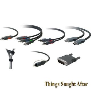HDTV Cable Kit HDMI DVI RCA Optical Audio Video Coaxial