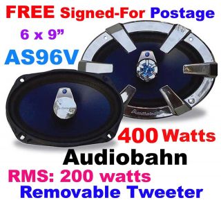 Audiobahn AS96V One Pair 6x9 6 x 9 inch 400W 360 Watt 3 Way Car Audio 