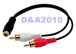   to 2 RCA Plug Male Y Splitter Audio Video Adapter Short Cable