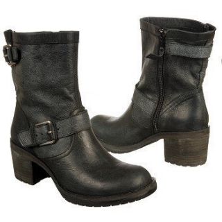 Zodiac Womens Audra Leather Harness Zip Up Boots Black