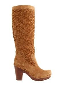 375 00 UGG Arroyo Weave Womens Dark Chestnut Suede Clog Tall Boots 