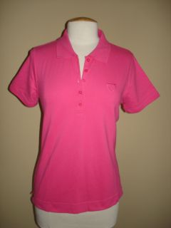 Womens St. Aumont Bright Pink Stretch Cotton Short Sleeve Golf Polo 
