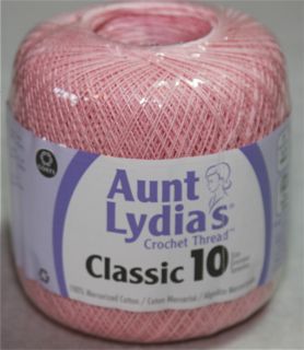 Aunt Lydias Classic Size 10 Crochet Thread 350 Yards Orchid Pink 0401 