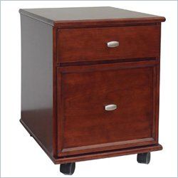   Hanover 2 Drawer Mobile Wood Lateral File Cherry Filing Cabinet