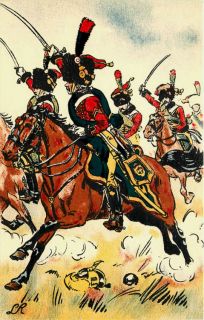   Army First Empire Uniforms Calvary Austerlitz Vintage Postcard