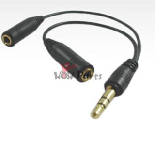5mm Male to Female M F Audio Headset Y Splitter Cable