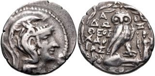 Attica Athens Circa 165 42 BC Silver Tetradrachm VF GF