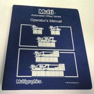   Mulit Automated Offset Series Operators Manual 2975s Duplicator