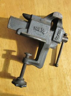 Vintage Athol M&F Co. 102 1/4 Small Anvil Vise Bench Clamp 2 1/8 Jaws 