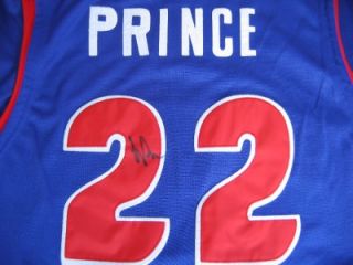 Tayshaun Prince Signed Auth Pistons Jersey Auto Size 52