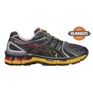 Mens Asics Gel Kayano 18 Black Yellow Athletic Running Shoes 6 5 D 