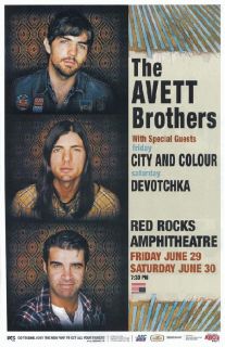 Avett Brothers Devotchka Red Rocks Concert Poster 2012
