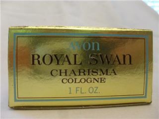 This is a vintage AVON Royal Swan bottle containing Charisma 