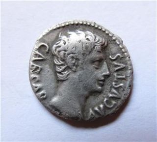 augustus ar denarius uncertain spanish mint circa 19 bc