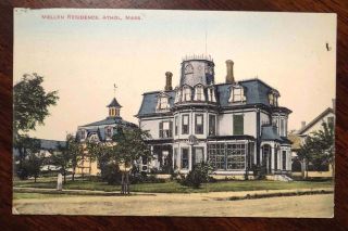 Mellen Residence Athol Massachusetts Postcard 1913 Gertrude Mellin 