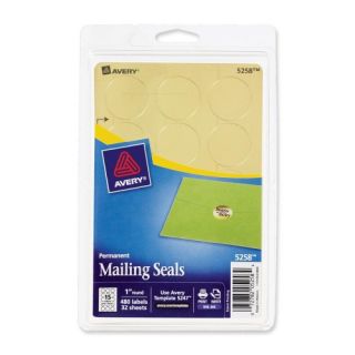 Avery Dennison Label 1 Mailing Seal 480 PK Gold AVE5258