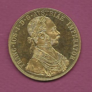 Austria 1915 4 Ducat Uncirculated Gold Coin Scarce $$$$
