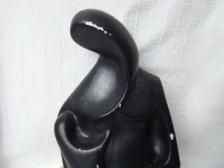 Beautiful Mother and Child Modern Abstract Pottery Sculpture Signed 
