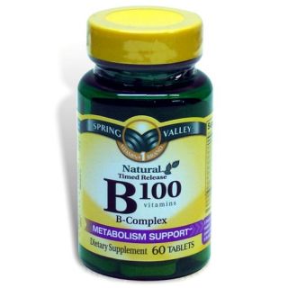 spring valley vitamin b complex b100 timed release 60 tablets