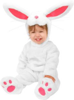Babys Plush White Rabbit Halloween Costume Fits 6 12 M