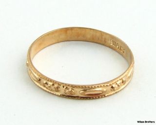   Floral Ring   Vintage 10k Yellow Gold Baby Flower Band Estate Ring