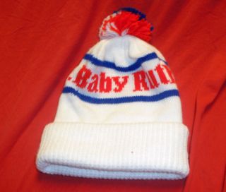 Vtg 70s 80s Baby Ruth Ski Cap Knit Hat Beanie Winter Snow Snowmoile 