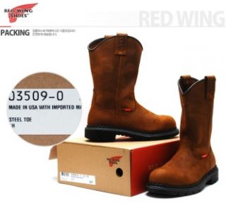 Red Wing Mens Boots Steel Toe 3509 Leather Brown
