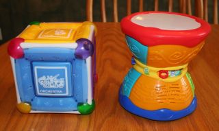 Lot of 2 Music Baby Toys Munchkin Mozart Magic Cube Leap Frog Drum 