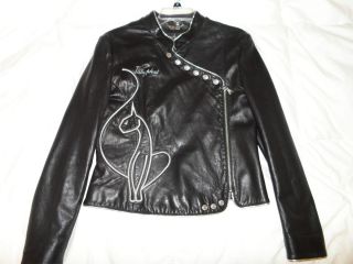 Baby Phat Leather Jacket Coat Black Large
