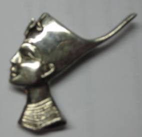 description queen nefertiti sterling silver pin pendant very unusual 