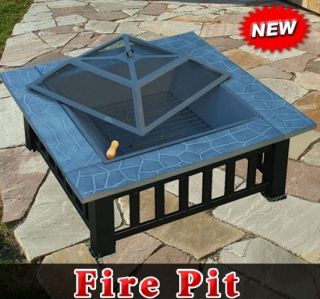 Garden Backyard Patio Metal Deck Fire Pit With Free Cover Outdoor