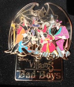 Disney VILLAINS BAD BOYS Boxed 3D Pin Jafar Wolf Captain Hook 
