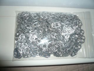 Crafts Bag of Soda and Beer Can Pull Tabs Aluminum All Silver in Color 