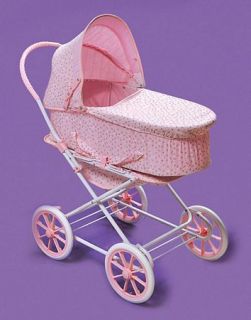 Kids Pink Baby Carriage Toy Doll Pram Stroller 3 in 1