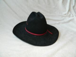 Vintage Bailley Black Western Cowboy Hat Beaver 5X Size 7 1 4 Made in 