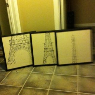 Ballard Designs 3 Eiffel Tower Sketches Pictures