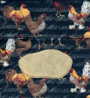 MICROWAVE BAKED POTATO BAG   ROOSTERS & CHICKENS PRINT