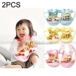 New 2 Pcs 3 Colors Princess Anpanman Baby Feeding Bibs Shipping