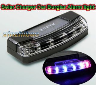   LED Solar Charger Car Violent flash Burglar Alarm Auto light Sensitive