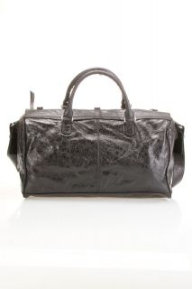 Balenciaga Mens Squash Handbag in Black with Silver Zipper Pockets 100 