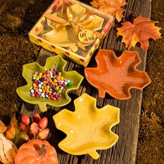 72 Autumn Leaf Candy Dish Wedding Favors
